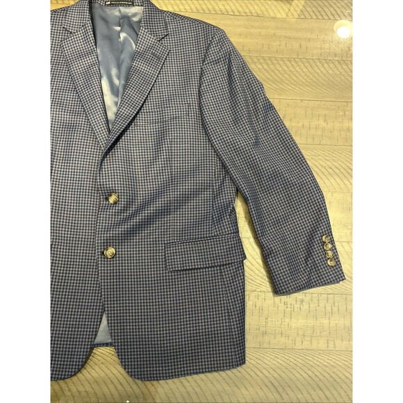 Hart Schaffner Marx Sport Coat Men's 42S Gingham Plaid Two Button Double Vented - Picture 2 of 9